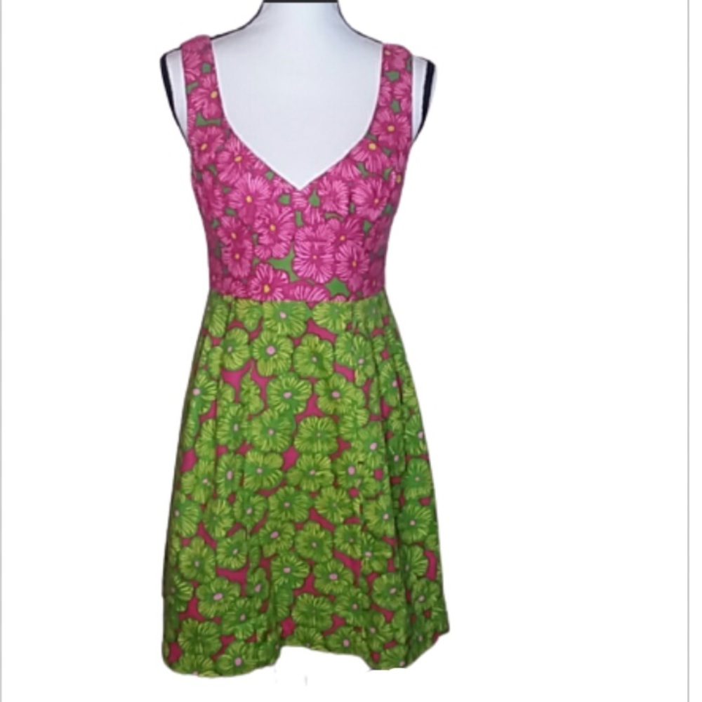 Nanette lepore pink, and green floral Girls Only dress size 6